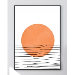Autorski Plakat z Motywem Natury Słońce i Fala (A3)